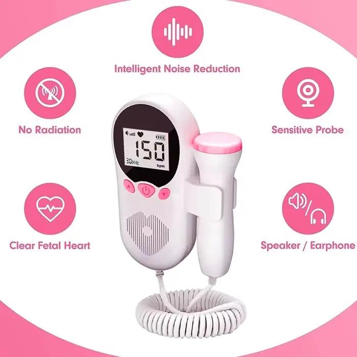 Détecteur de fréquence cardiaque pour bébé enceinte moniteur de battement de coeur ultrasonique