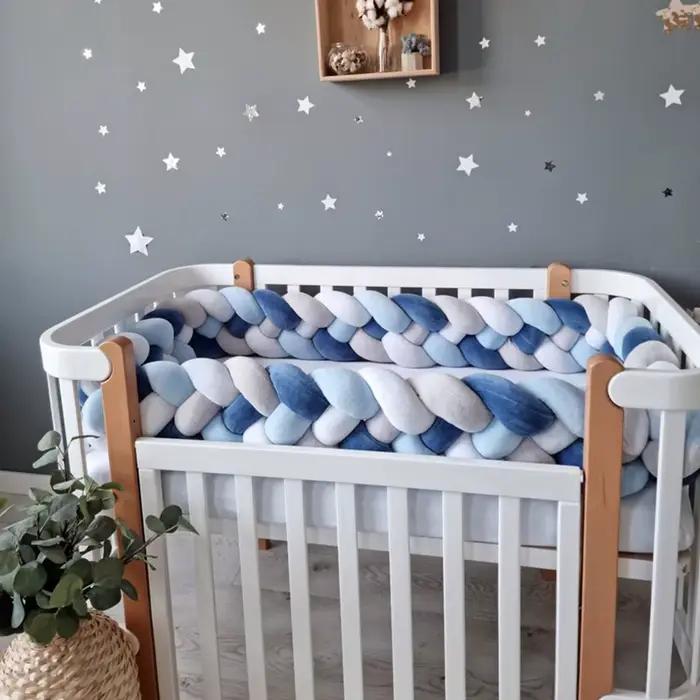 Lit de bébé tressé ultra doux pour sécuriser le berceau de bébé, pare-chocs de lit de bébé en polyester, pour sécuriser le sommeil de bébé de 1 à 3 ans