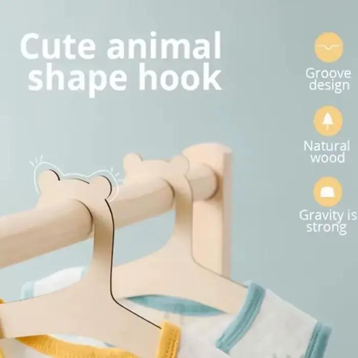 5/10 pièces bébé porte-vêtements ours mignon en bois enfants cintre maison fille princesse chambre pépinière décor