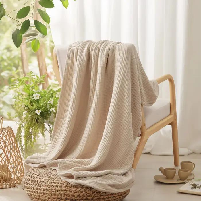 Couverture en mousseline 100% coton portable pour toutes les saisons à offrir pour les occasions spéciales et le confort quotidien