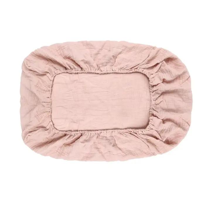 Drap-housse de berceau en mousseline froissée 100% coton