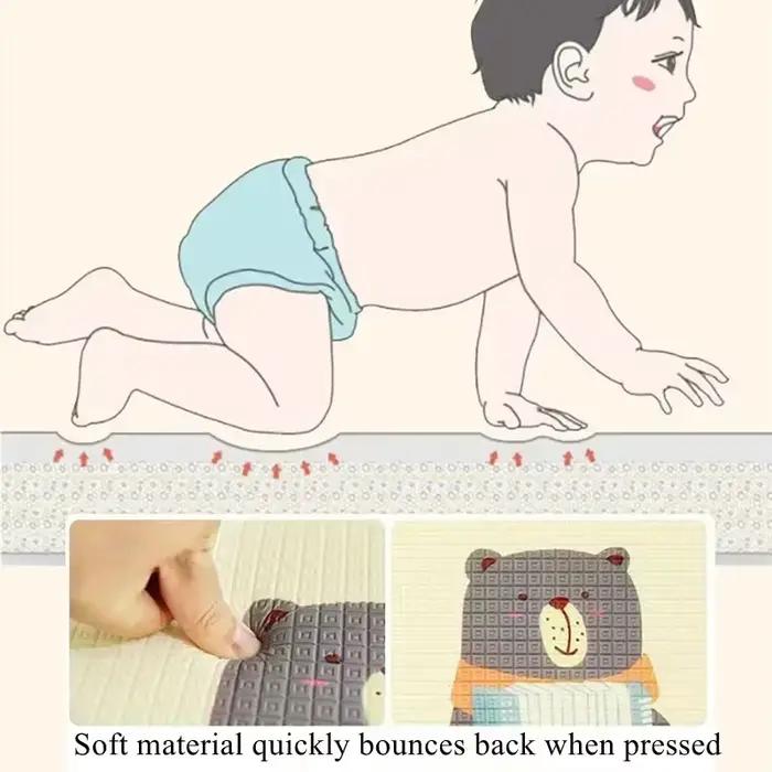 Tapis de jeu antidérapant épais 1cm girafe Lion pour bébé