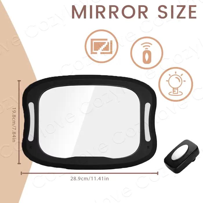 Miroir de voiture pour bébé avec lumière LED nocturne 360° °